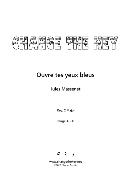 Ouvre Tes Yeux Bleus C Major Sheet Music