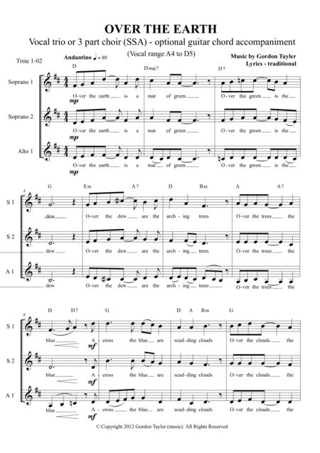 Free Sheet Music Over The Earth