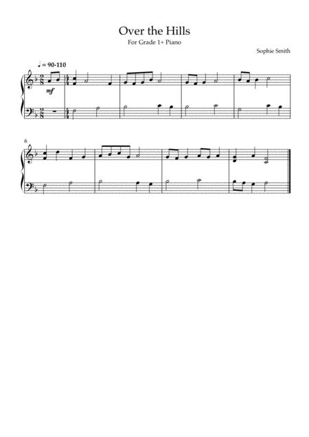 Free Sheet Music Over The Hills For Grade 1 Piano