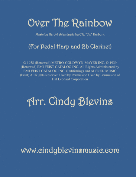 Over The Rainbow From The Wizard Of Oz Arranged For Pedal Harp And Bb Clarinet Sheet Music