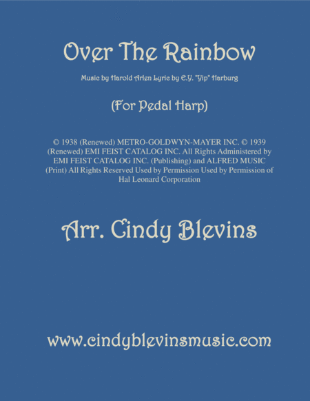 Over The Rainbow From The Wizard Of Oz Arranged For Pedal Harp Sheet Music