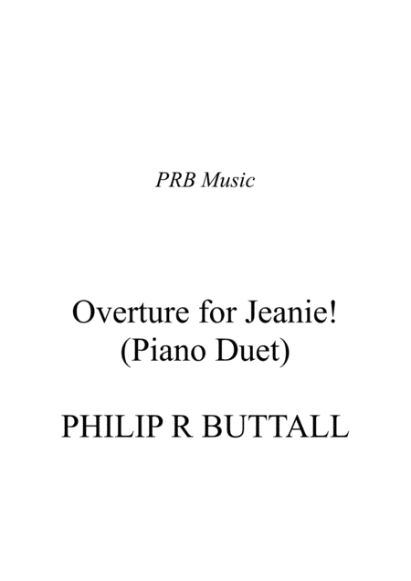Free Sheet Music Overture For Jeanie Piano Duet Four Hands
