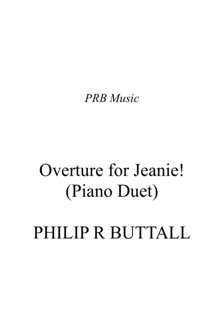 Overture For Jeanie Piano Duet Four Hands Sheet Music