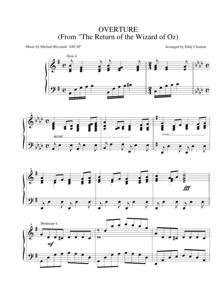 Free Sheet Music Overture From The Return Of The Wizard Of Oz