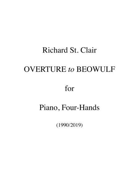 Overture To Beowulf For Piano Four Hands Sheet Music