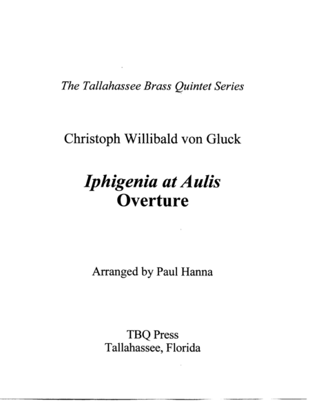 Free Sheet Music Overture To Iphigenia At Aulis