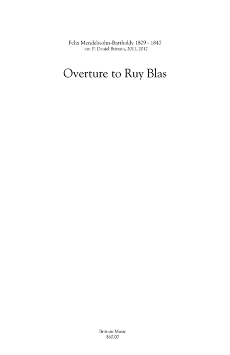 Overture To Ruy Blas Sheet Music