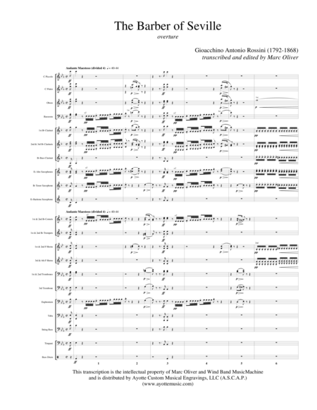 Overture To The Barber Of Seville Sheet Music