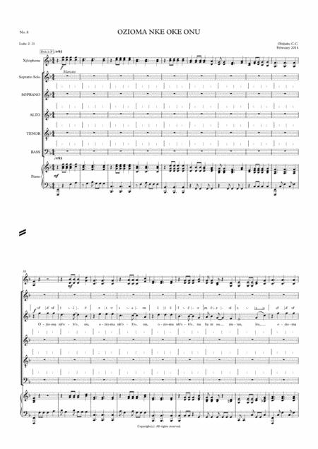 Free Sheet Music Ozioma Nke Oke Onu