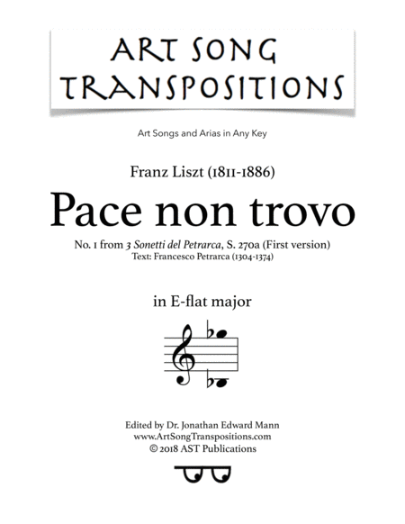 Free Sheet Music Pace Non Trovos 270a E Flat Major