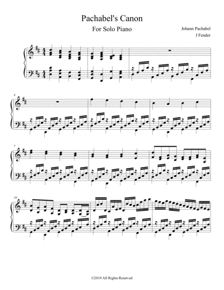 Free Sheet Music Pachabels Canon In D