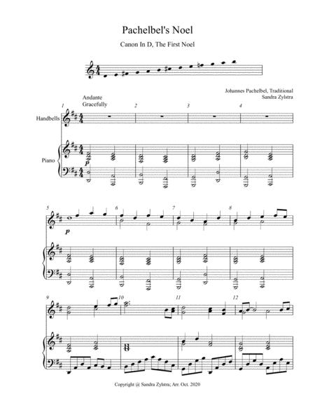 Pachelbel Noel 2 Octave Handbell Piano Accompaniment Sheet Music