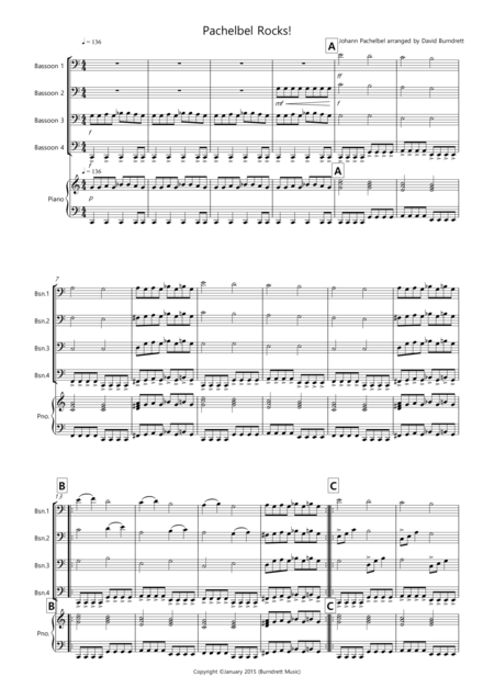 Pachelbel Rocks For Bassoon Quartet Sheet Music