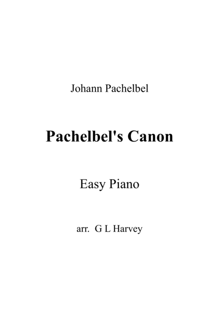 Free Sheet Music Pachelbels Canon Easy Piano