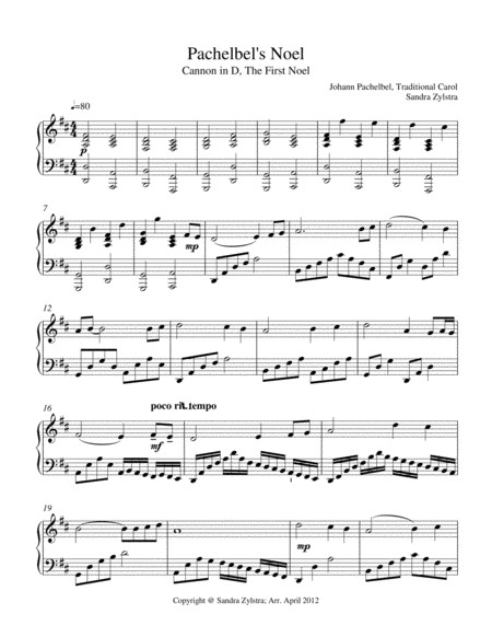 Pachelbels Noel Sheet Music