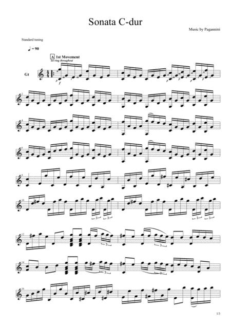 Paganini Sonata In C Dur Sheet Music