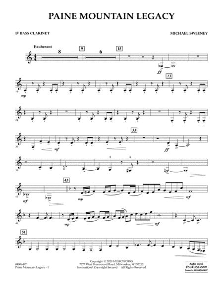 Free Sheet Music Paine Mountain Legacy Bb Bass Clarinet