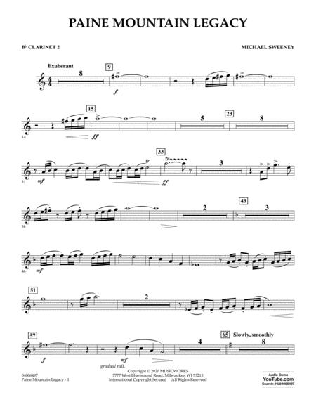 Free Sheet Music Paine Mountain Legacy Bb Clarinet 2