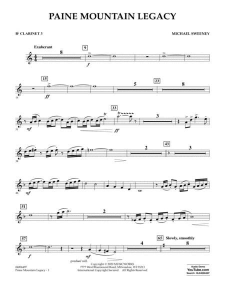 Paine Mountain Legacy Bb Clarinet 3 Sheet Music