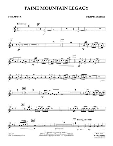 Free Sheet Music Paine Mountain Legacy Bb Trumpet 3