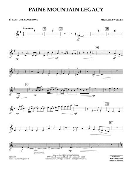 Paine Mountain Legacy Eb Baritone Saxophone Sheet Music