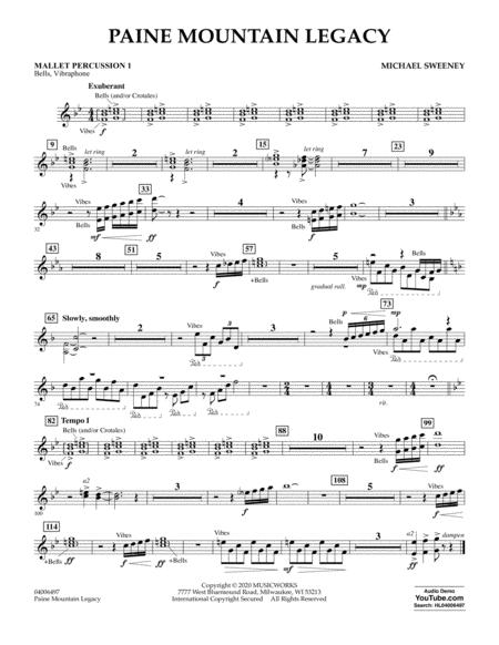 Free Sheet Music Paine Mountain Legacy Mallet Percussion 1