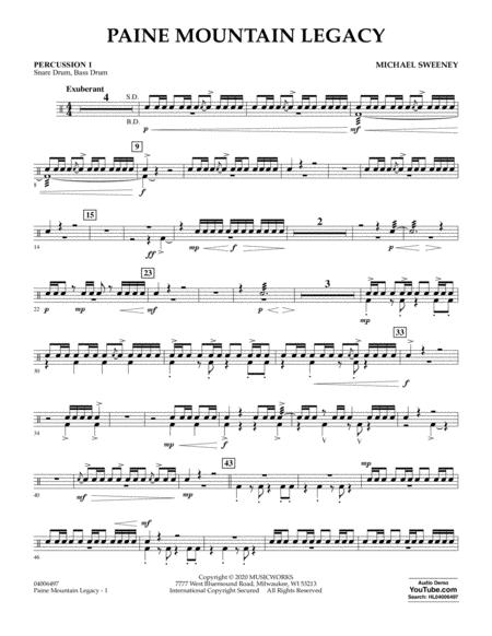 Paine Mountain Legacy Percussion 1 Sheet Music