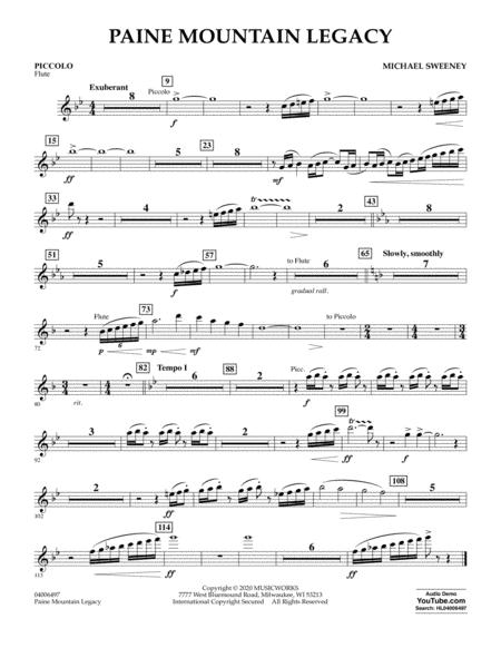 Paine Mountain Legacy Piccolo Sheet Music