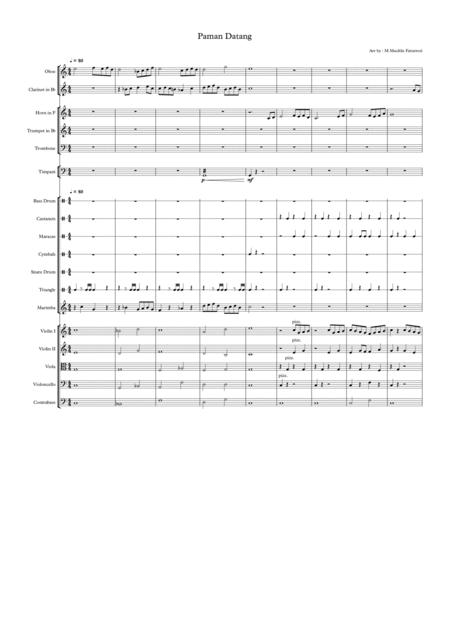 Free Sheet Music Paman Datang Orchestra Version Arr By Muchlis Faturrozi