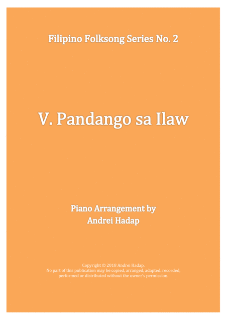 Pandango Sa Ilaw Arranged For Piano Solo Sheet Music