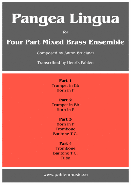 Pangea Lingua For Brass Ensemble Sheet Music