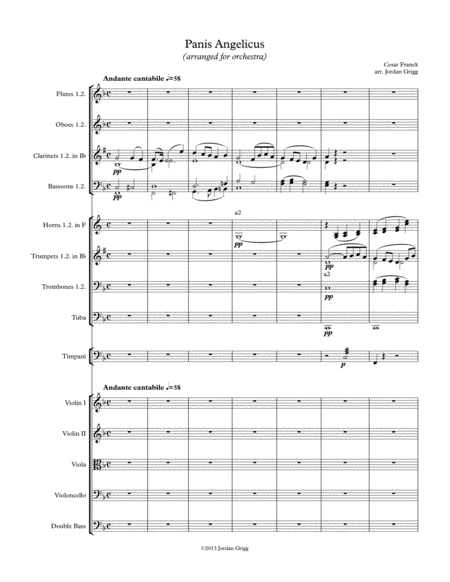 Free Sheet Music Panis Angelicus Arranged For Orchestra