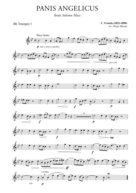 Panis Angelicus For Brass Quintet Sheet Music