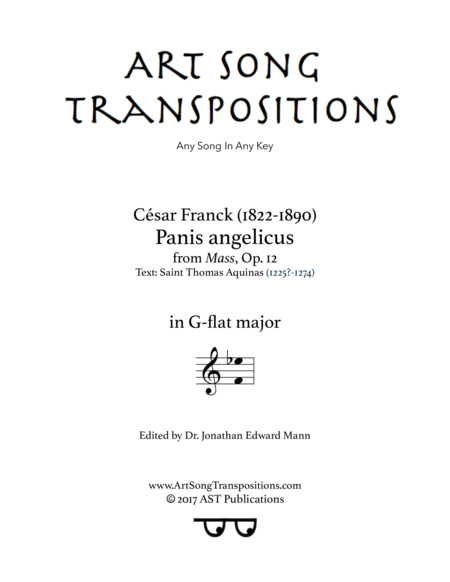 Free Sheet Music Panis Angelicus G Flat Major