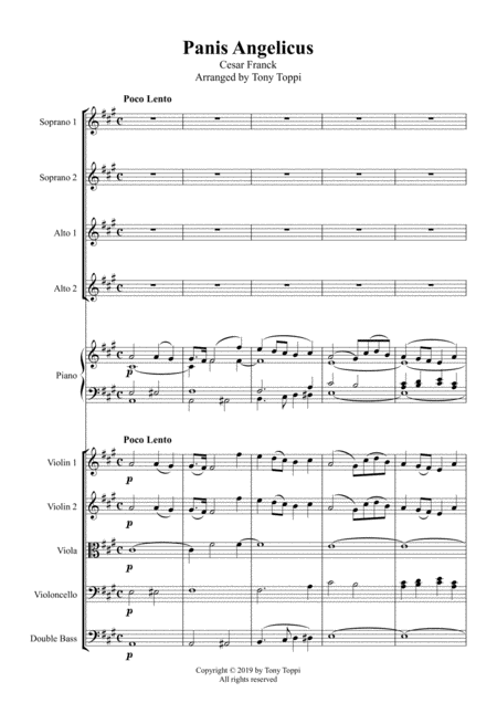 Panis Angelicus Ssaa Piano And Strings By Cesar Franck Sheet Music