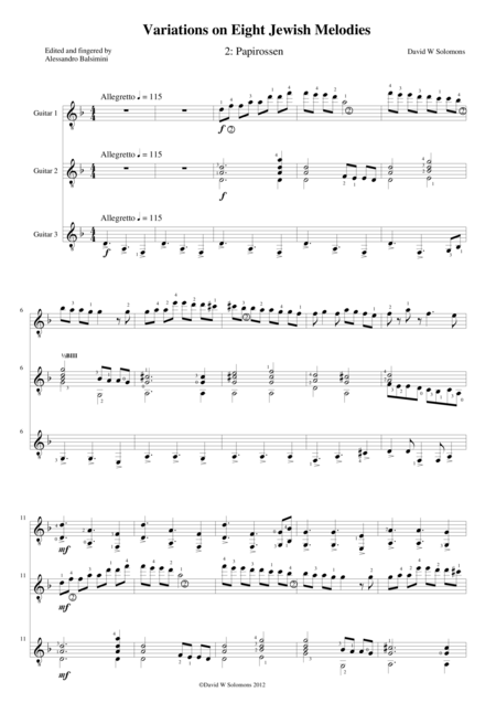 Free Sheet Music Papirossen Lament Of The Cheap Cigarette Seller For Guitar Trio