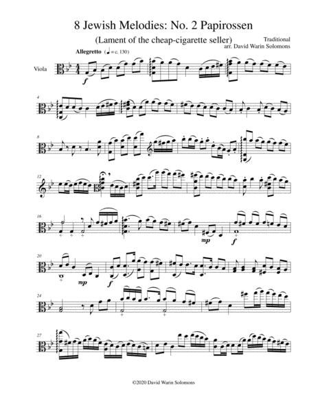 Papirossen Lament Of The Cheap Cigarette Seller For Viola Solo Sheet Music