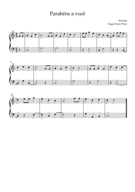 Parabns A Voc Happy Birthday Piano Sheet Music