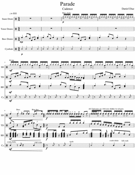 Free Sheet Music Parade Cadence