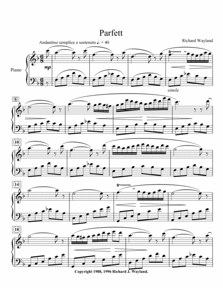 Parfett Sheet Music