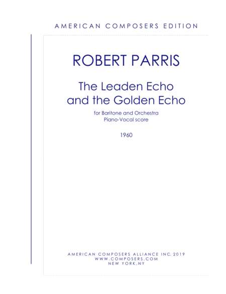 Free Sheet Music Parris The Leaden Echo And The Golden Echo