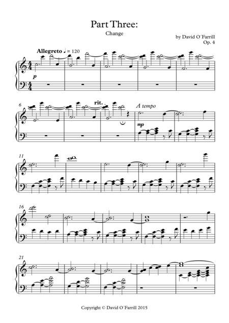 Part Three Change Sheet Music