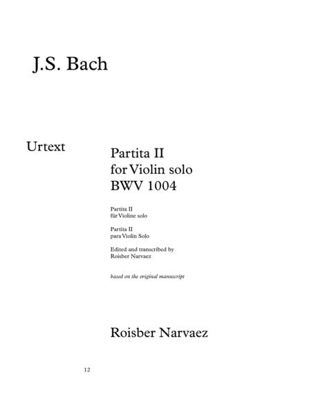 Partita 2 Violin Solo Bach Sheet Music