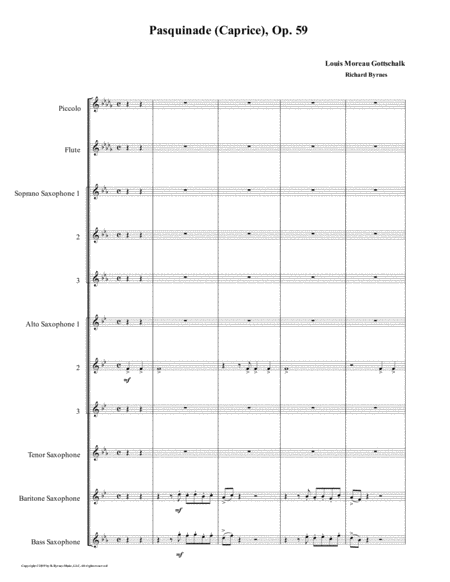 Free Sheet Music Pasquinade Saxophone Nonet Flute Piccolo