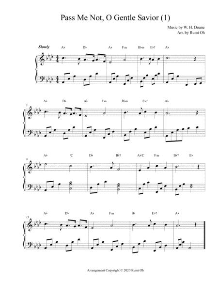 Free Sheet Music Pass Me Not O Gentle Savior Favorite Hymns Arrangements With 3 Levels Of Difficulties For Beginner And Intermediate