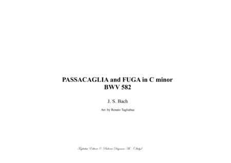 Free Sheet Music Passacaglia And Fugue In C Minor Bwv 582 For Organ 3 Staff