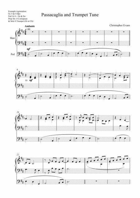 Passacaglia And Trumpet Tune For Organ Sheet Music