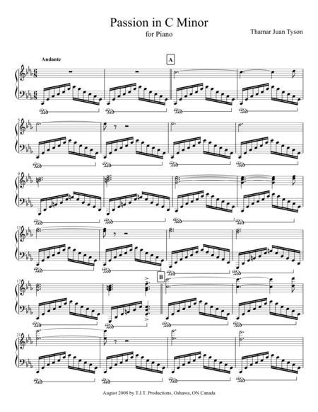 Passion In C Minor Sheet Music