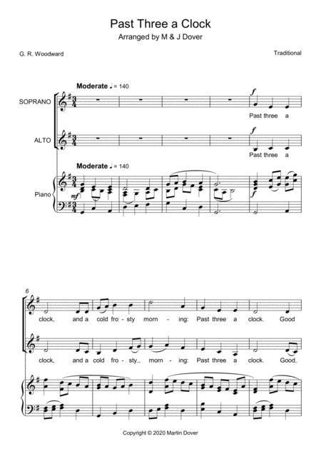 Past Three A Clock Two Part Choir Sa Upper Voices Sheet Music