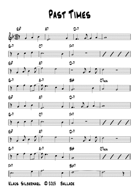 Past Times Sheet Music